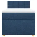 cadre de lit avec matelas Bleu 90x200 cm Tissu