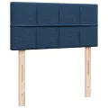cadre de lit avec matelas Bleu 90x200 cm Tissu