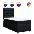 cadre de lit avec matelas Noir 90x200 cm Tissu