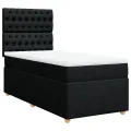 cadre de lit avec matelas Noir 90x200 cm Tissu