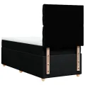 cadre de lit avec matelas Noir 90x200 cm Tissu