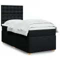 cadre de lit avec matelas Noir 90x200 cm Tissu