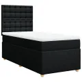 cadre de lit avec matelas Noir 90x200 cm Tissu