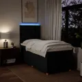 cadre de lit avec matelas Noir 90x200 cm Tissu