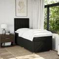 cadre de lit avec matelas Noir 90x200 cm Tissu
