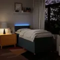 cadre de lit avec matelas Bleu 90x200 cm Tissu