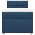 cadre de lit avec matelas Bleu 90x200 cm Tissu