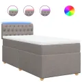 cadre de lit avec matelas Taupe 90x200 cm Tissu