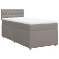 cadre de lit avec matelas Taupe 90x200 cm Tissu