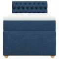 cadre de lit avec matelas Bleu 90x200 cm Tissu