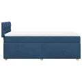 cadre de lit avec matelas Bleu 90x200 cm Tissu
