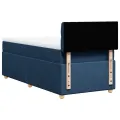 cadre de lit avec matelas Bleu 90x200 cm Tissu