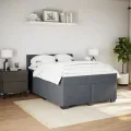 cadre de lit et matelas Gris foncé 140x200cm Velours