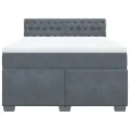 cadre de lit et matelas Gris foncé 140x200cm Velours