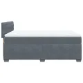 cadre de lit et matelas Gris foncé 140x200cm Velours