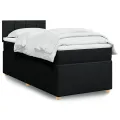 cadre de lit avec matelas noir simple tissu
