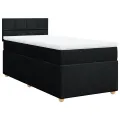 cadre de lit avec matelas noir simple tissu