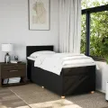 cadre de lit avec matelas noir simple tissu