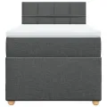 cadre de lit et matelas Gris foncé 90x190 cm Tissu
