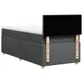 cadre de lit et matelas Gris foncé 90x190 cm Tissu