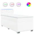 cadre de lit avec matelas Blanc 90x190 cm Similicuir