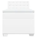 cadre de lit avec matelas Blanc 90x190 cm Similicuir