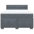 cadre de lit et matelas Gris foncé 160x200cm Velours