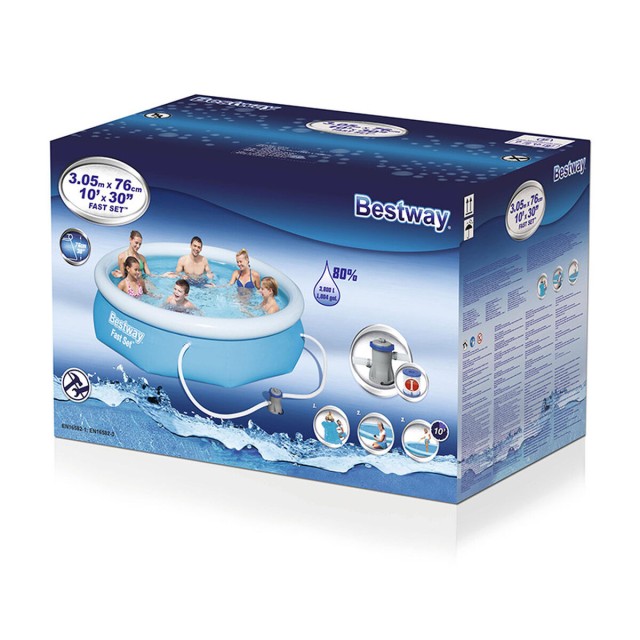 Bestway Piscina Gonfiabile per Adulti con Depuratore 305x76 cm Giardin