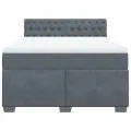 cadre de lit et matelas Gris foncé 160x200cm Velours