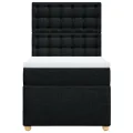 cadre de lit avec matelas Noir 90x190 cm Tissu