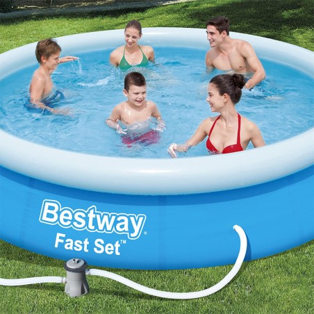Bestway Piscine Gonflable Anneau avec Purificateur 366x76 cm Jardin 57