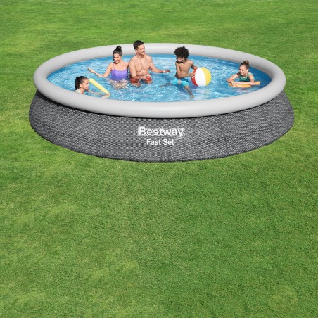 Bestway Aufblasbarer Pool für Erwachsene Ratan Ring mit Filter 475x84