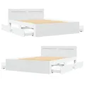 Cadre de lit avec tête de lit sans matelas blanc 120x190 cm