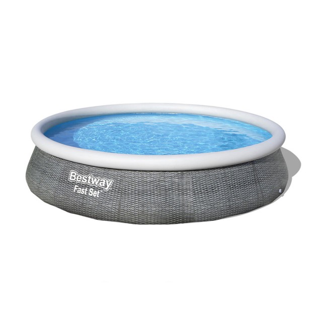 Bestway aufblasbares Pool für Erwachsene Rattanring mit Filter 396x84