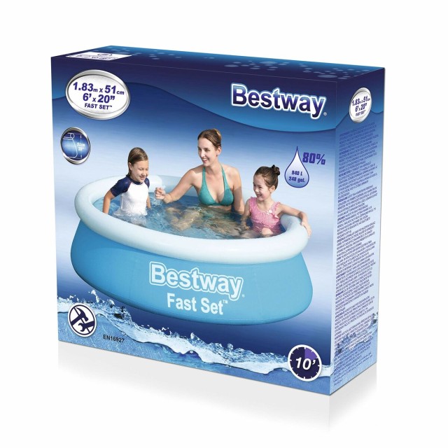 Bestway Aufblasbares Schwimmbecken für Erwachsene Ring 183x51 cm Gart