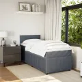 cadre de lit et matelas Gris foncé 80x200 cm Velours