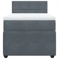 cadre de lit et matelas Gris foncé 80x200 cm Velours