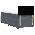 cadre de lit et matelas Gris foncé 80x200 cm Velours
