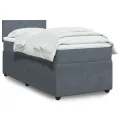cadre de lit et matelas Gris foncé 80x200 cm Velours