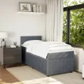 cadre de lit et matelas Gris foncé 80x200 cm Velours