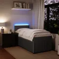 cadre de lit et matelas Gris foncé 80x200 cm Velours