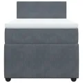 cadre de lit et matelas Gris foncé 80x200 cm Velours