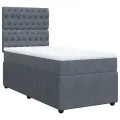 cadre de lit et matelas Gris foncé 80x200 cm Velours