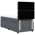 cadre de lit et matelas Gris foncé 80x200 cm Velours