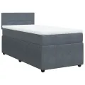cadre de lit et matelas Gris foncé 80x200 cm Velours