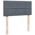 cadre de lit et matelas Gris foncé 80x200 cm Velours