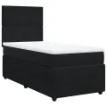 cadre de lit et matelas Noir 80x200 cm Velours