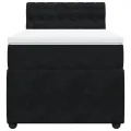 cadre de lit et matelas Noir 80x200 cm Velours