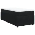 cadre de lit et matelas Noir 80x200 cm Velours