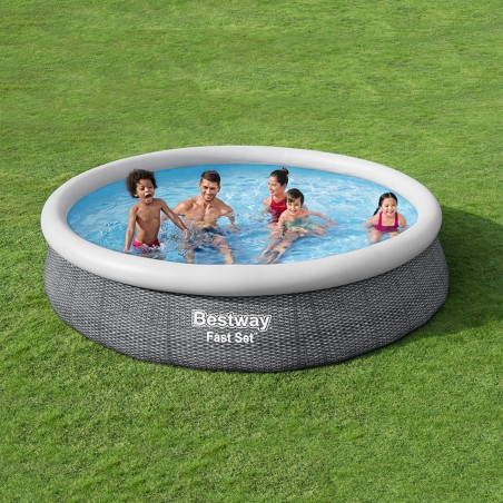 Bestway Piscine Gonflable Adulte Aro Ratan avec Épurateur 366x76 cm J